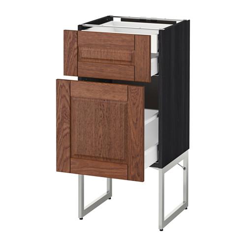 МЕТОД / МАКСИМЕРА Напольн шкаф 2фронт пнл/2низ/1вс ящ - под дерево черный, Филипстад коричневый, 40x37x60 см МЕТОД / МАКСИМЕРА Напольн шкаф 2фронт пнл/2низ/1вс ящ - под дерево черный, Филипстад коричневый, 40x37x60 см
