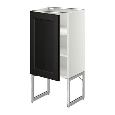 МЕТОД Напольный шкаф с полками - 40x37x60 см, Лаксарби черно-коричневый, белый МЕТОД Напольный шкаф с полками - 40x37x60 см, Лаксарби черно-коричневый, белый