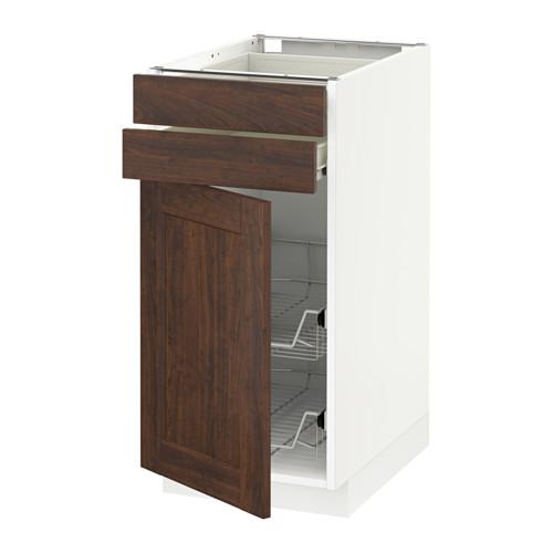 МЕТОД / ФОРВАРА Напольн шкаф/дверца/2ящ/првл крзн - белый, Эдсерум под дерево коричневый, 40x60 см МЕТОД / ФОРВАРА Напольн шкаф/дверца/2ящ/првл крзн - белый, Эдсерум под дерево коричневый, 40x60 см