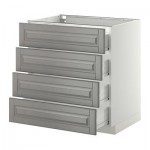 МЕТОД / ФОРВАРА Напольн шкаф 4 фронт панели/4 ящика - 80x60 см, Будбин серый, белый МЕТОД / ФОРВАРА Напольн шкаф 4 фронт панели/4 ящика - 80x60 см, Будбин серый, белый