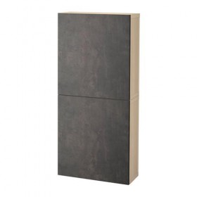 БЕСТО Навесной шкаф с 2 дверями - под беленый дуб Кэлльвикен/темно-серый под бетон