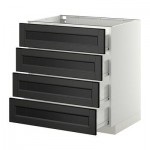 МЕТОД / ФОРВАРА Напольн шкаф 4 фронт панели/4 ящика - 80x60 см, Лаксарби черно-коричневый, белый МЕТОД / ФОРВАРА Напольн шкаф 4 фронт панели/4 ящика - 80x60 см, Лаксарби черно-коричневый, белый