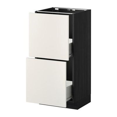 МЕТОД / ФОРВАРА Напольный шкаф с 2 ящиками - 40x37 см, Веддинге белый, под дерево черный МЕТОД / ФОРВАРА Напольный шкаф с 2 ящиками - 40x37 см, Веддинге белый, под дерево черный