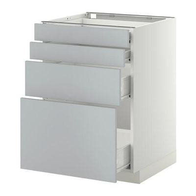 МЕТОД / ФОРВАРА Напольн шкаф 4 фронт панели/4 ящика - 60x60 см, Веддинге серый, белый МЕТОД / ФОРВАРА Напольн шкаф 4 фронт панели/4 ящика - 60x60 см, Веддинге серый, белый