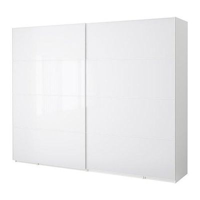 ПАКС Гардероб с раздвижными дверьми - белый, 300x44x236 см
