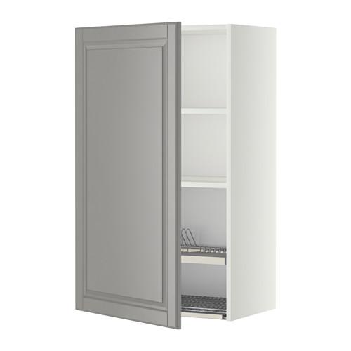 МЕТОД Шкаф навесной с сушкой - белый, Будбин серый, 60x100 см