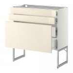 МЕТОД / ФОРВАРА Напольн шкаф 3фронт пнл/2низ/2ср ящ - 80x37x60 см, Рингульт глянцевый кремовый, белый МЕТОД / ФОРВАРА Напольн шкаф 3фронт пнл/2низ/2ср ящ - 80x37x60 см, Рингульт глянцевый кремовый, белый