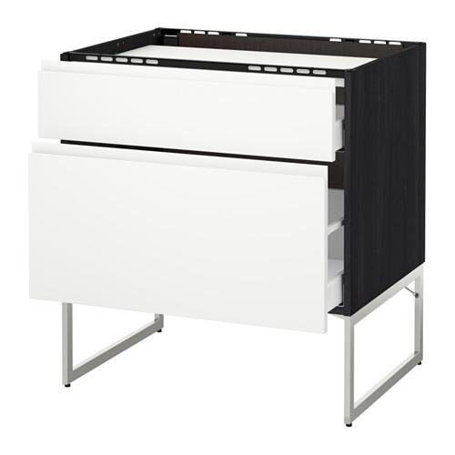 МЕТОД / МАКСИМЕРА Напольн шкаф/2фронт пнл/3ящика - под дерево черный, Воксторп белый, 80x60x60 см МЕТОД / МАКСИМЕРА Напольн шкаф/2фронт пнл/3ящика - под дерево черный, Воксторп белый, 80x60x60 см