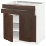 МЕТОД / МАКСИМЕРА Напольный шкаф/2дверцы/2ящика - белый, Эдсерум под дерево коричневый, 80x60 см
