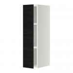 МЕТОД Шкаф навесной с полкой - белый, Тингсрид под дерево черный, 20x80 см