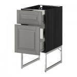 МЕТОД / ФОРВАРА Наполн шк 2 фрнт/3 средн ящ - 40x60x60 см, Будбин серый, под дерево черный МЕТОД / ФОРВАРА Наполн шк 2 фрнт/3 средн ящ - 40x60x60 см, Будбин серый, под дерево черный