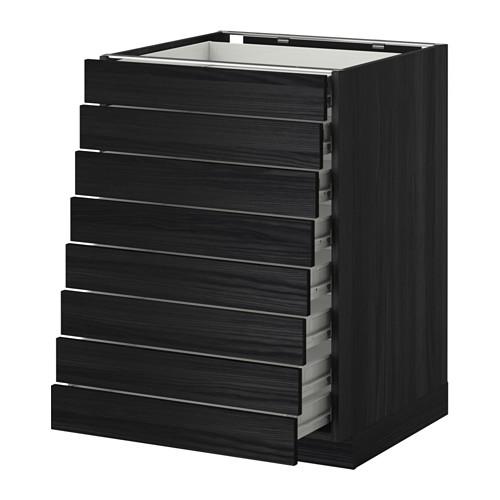 МЕТОД / ФОРВАРА Наполн шкаф 8 фронт/8 низк ящиков - под дерево черный, Тингсрид под дерево черный, 60x60 см МЕТОД / ФОРВАРА Наполн шкаф 8 фронт/8 низк ящиков - под дерево черный, Тингсрид под дерево черный, 60x60 см