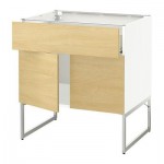 МЕТОД / ФОРВАРА Напол шкаф/полки/ящик/2двери - белый, Тингсрид под березу МЕТОД / ФОРВАРА Напол шкаф/полки/ящик/2двери - белый, Тингсрид под березу