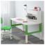 ПОЛЬ Стол с дополнительным модулем - белый/зеленый