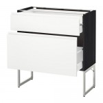 МЕТОД / МАКСИМЕРА Напольн шкаф 2фронт пнл/2низ/1вс ящ - под дерево черный, Воксторп белый, 80x37x60 см МЕТОД / МАКСИМЕРА Напольн шкаф 2фронт пнл/2низ/1вс ящ - под дерево черный, Воксторп белый, 80x37x60 см