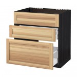 МЕТОД / МАКСИМЕРА Напольн шк п-мойку+3фрнт пнл/2ящ - под дерево черный, Торхэмн естественный ясень, 80x60 см МЕТОД / МАКСИМЕРА Напольн шк п-мойку+3фрнт пнл/2ящ - под дерево черный, Торхэмн естественный ясень, 80x60 см