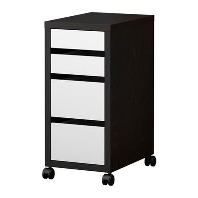 chrysant generatie beet Mickey Cabinet with drawers on wheels - black-brown / white (10180067) -  reviews, price comparisons