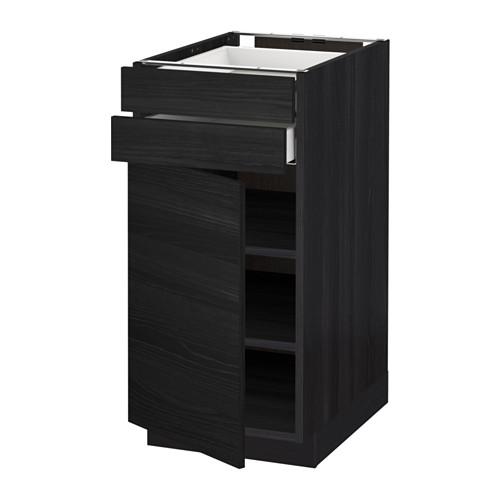 МЕТОД / МАКСИМЕРА Напольный шкаф с дверцей/2 ящиками - под дерево черный, Тингсрид под дерево черный, 40x60 см