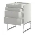 МЕТОД / ФОРВАРА Нплн шк 4 фронт/2 низк/2средн ящ - 60x60x60 см, Гревста нержавеющ сталь, белый МЕТОД / ФОРВАРА Нплн шк 4 фронт/2 низк/2средн ящ - 60x60x60 см, Гревста нержавеющ сталь, белый