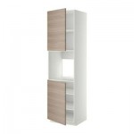 МЕТОД Высок шкаф д/духовки/2дверцы/полки - 60x60x220 см, Брокхульт под грецкий орех светло-серый, белый МЕТОД Высок шкаф д/духовки/2дверцы/полки - 60x60x220 см, Брокхульт под грецкий орех светло-серый, белый