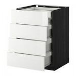 МЕТОД / ФОРВАРА Нплн шк 4фрнт/2нзк/3срд ящ - 60x60 см, Рингульт глянцевый белый, под дерево черный МЕТОД / ФОРВАРА Нплн шк 4фрнт/2нзк/3срд ящ - 60x60 см, Рингульт глянцевый белый, под дерево черный