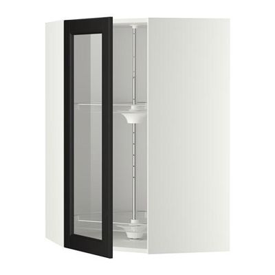 МЕТОД Углов навесн шк с врщ скц/сткл дв - 68x100 см, Лаксарби черно-коричневый, белый МЕТОД Углов навесн шк с врщ скц/сткл дв - 68x100 см, Лаксарби черно-коричневый, белый