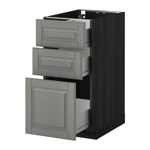 МЕТОД / ФОРВАРА Нплн шк 3 фрнт/3 средн ящика - под дерево черный, Будбин серый, 40x60 см МЕТОД / ФОРВАРА Нплн шк 3 фрнт/3 средн ящика - под дерево черный, Будбин серый, 40x60 см