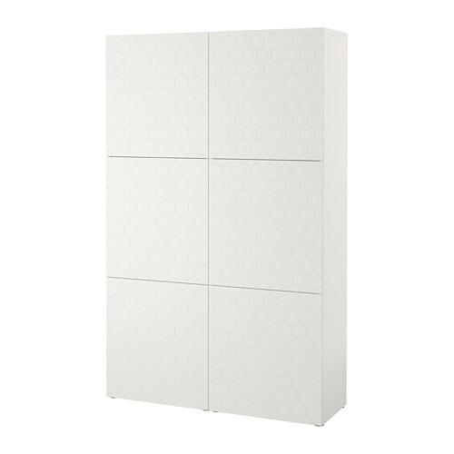 БЕСТО Комбинация для хранения с дверцами - белый/вассвикен белый