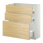 МЕТОД / ФОРВАРА Напольн шкаф 3фрнт пнл/2низк/1ср ящ - белый, Тингсрид под березу, 80x37 см МЕТОД / ФОРВАРА Напольн шкаф 3фрнт пнл/2низк/1ср ящ - белый, Тингсрид под березу, 80x37 см