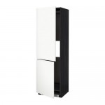 METOD выс шкаф д/холодильн или морозильн черный/Воксторп белый 60x60x200 см
