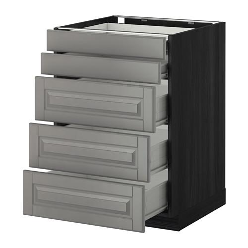 МЕТОД / ФОРВАРА Нплн шк 5фрнт/2нзк/3срд ящ - под дерево черный, Будбин серый, 60x60 см МЕТОД / ФОРВАРА Нплн шк 5фрнт/2нзк/3срд ящ - под дерево черный, Будбин серый, 60x60 см