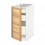 МЕТОД / МАКСИМЕРА Напольный шкаф с 1двр/3ящ - белый, Торхэмн естественный ясень, 40x60 см МЕТОД / МАКСИМЕРА Напольный шкаф с 1двр/3ящ - белый, Торхэмн естественный ясень, 40x60 см