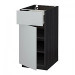 МЕТОД / ФОРВАРА Напольный шкаф с ящиком/дверью - 40x60 см, Веддинге серый, под дерево черный МЕТОД / ФОРВАРА Напольный шкаф с ящиком/дверью - 40x60 см, Веддинге серый, под дерево черный