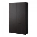 БЕСТО Комбинация для хранения с дверцами - черно-коричневый