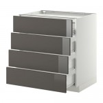 МЕТОД / ФОРВАРА Напольн шкаф/4фронт пнл/4ящика - 80x60 см, Рингульт глянцевый серый, белый МЕТОД / ФОРВАРА Напольн шкаф/4фронт пнл/4ящика - 80x60 см, Рингульт глянцевый серый, белый