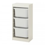 ТРУФАСТ Комбинация д/хранения+контейнерами - белый/белый