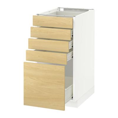 МЕТОД / ФОРВАРА Напольный шкаф с 5 ящиками - 40x60 см, Тингсрид под березу, белый МЕТОД / ФОРВАРА Напольный шкаф с 5 ящиками - 40x60 см, Тингсрид под березу, белый