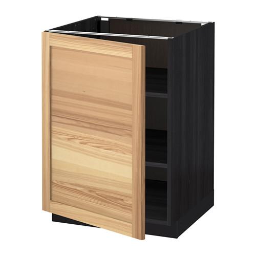 МЕТОД Напольный шкаф с полками - под дерево черный, Торхэмн естественный ясень, 60x60 см МЕТОД Напольный шкаф с полками - под дерево черный, Торхэмн естественный ясень, 60x60 см