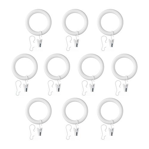 PORTION гардин кольцо с зажимом и крючком белая морилка