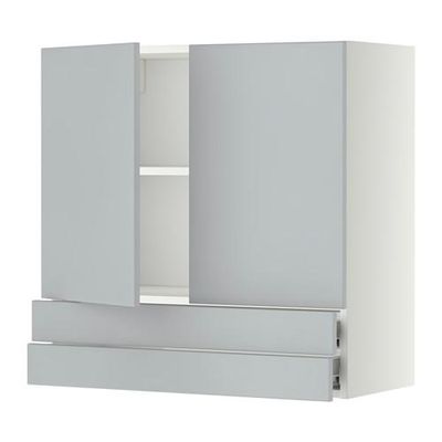 МЕТОД / ФОРВАРА Навесной шкаф/2дверцы/2ящика - 80x80 см, Веддинге серый, белый МЕТОД / ФОРВАРА Навесной шкаф/2дверцы/2ящика - 80x80 см, Веддинге серый, белый