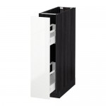 МЕТОД Напол шкаф/выдв внутр элем - под дерево черный, Рингульт глянцевый белый