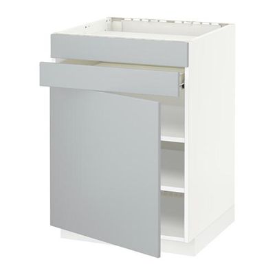 МЕТОД / ФОРВАРА Нап шк д/вар панели/дв/2фасада/1ящ - Веддинге серый, белый