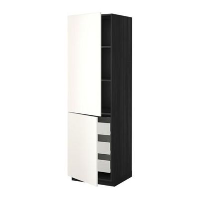 METODE / FORVARA garderobe + hylde / 3 / dør - 60x60x200 cm hvid, sort træ (s29919962) - anmeldelser, prissammenligning