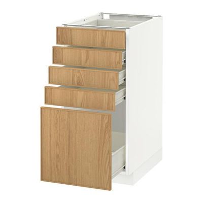 МЕТОД / ФОРВАРА Напольный шкаф с 5 ящиками - 40x60 см, Экестад дуб, белый МЕТОД / ФОРВАРА Напольный шкаф с 5 ящиками - 40x60 см, Экестад дуб, белый
