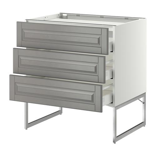 МЕТОД / МАКСИМЕРА Напольн шкаф/3фронт пнл/3ящика - белый, Будбин серый, 80x60x60 см МЕТОД / МАКСИМЕРА Напольн шкаф/3фронт пнл/3ящика - белый, Будбин серый, 80x60x60 см