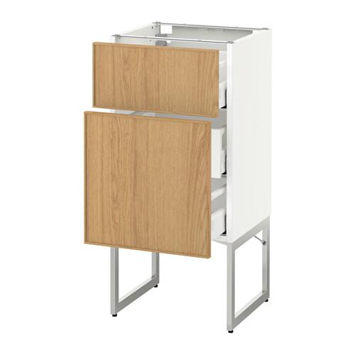МЕТОД / МАКСИМЕРА Наполн шк 2 фрнт/3 средн ящ - белый, Экестад дуб, 40x37x60 см МЕТОД / МАКСИМЕРА Наполн шк 2 фрнт/3 средн ящ - белый, Экестад дуб, 40x37x60 см