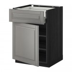 МЕТОД / ФОРВАРА Напольн шкаф двр/фр пнл/плк/2низ ящ - под дерево черный, Будбин серый, 60x60 см МЕТОД / ФОРВАРА Напольн шкаф двр/фр пнл/плк/2низ ящ - под дерево черный, Будбин серый, 60x60 см