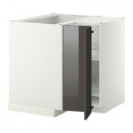 МЕТОД Угл напольн шкаф с вращающ секц - Рингульт глянцевый серый, белый МЕТОД Угл напольн шкаф с вращающ секц - Рингульт глянцевый серый, белый