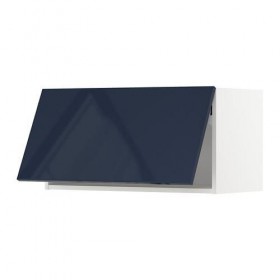 МЕТОД Горизонтальный навесной шкаф - белый, Ерста глянцевый черно-синий, 80x40 см