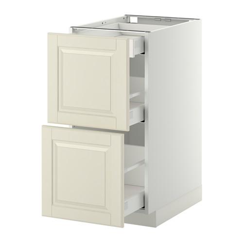 МЕТОД / МАКСИМЕРА Напольный шкаф/2фасада/3ящика - белый, Будбин белый с оттенком, 40x60 см